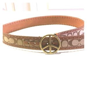 Peace sign coach belt